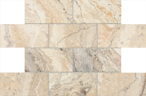 Anatolia 3 x 6 in (7.5 x 15 cm) Picasso Filled & Honed Travertine