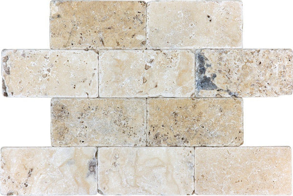 Anatolia 3 x 6 in (7.5 x 15 cm) Picasso Tumbled Travertine