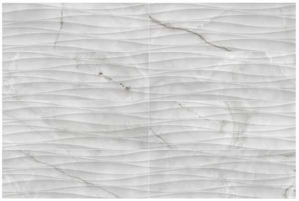 Anatolia 12 x 36 in (30 x 90 cm) Curva Raffino Matte Rectified Glazed Ceramic, ONYX