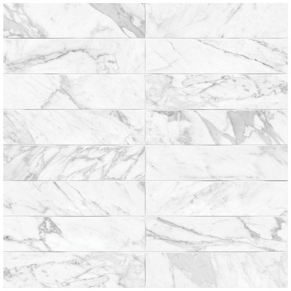 Anatolia 3 x 12 in (7.5 x 30 cm) Artisan Raffino Matte Pressed Glazed Ceramic, BIANCO