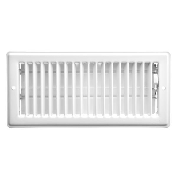 IMPERIAL 4-in x 10-in White Louvered Ceiling Register