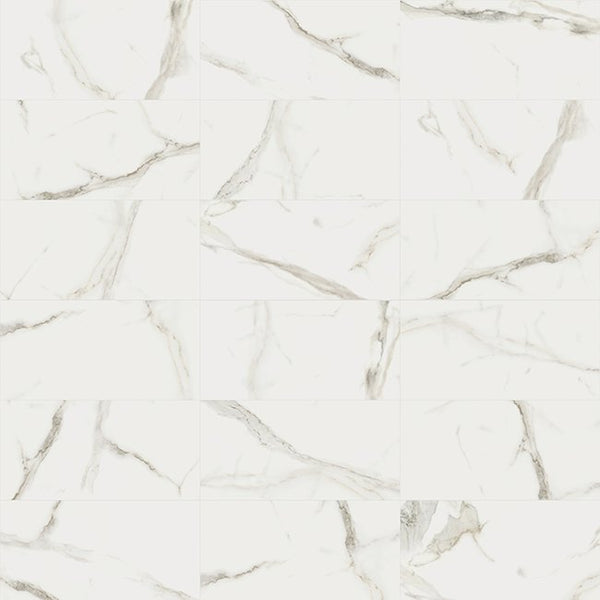 Anatolia 16 x 32 in (40 x 80 cm) Mayfair Matte Rectified Glazed Porcelain, CALACATTA