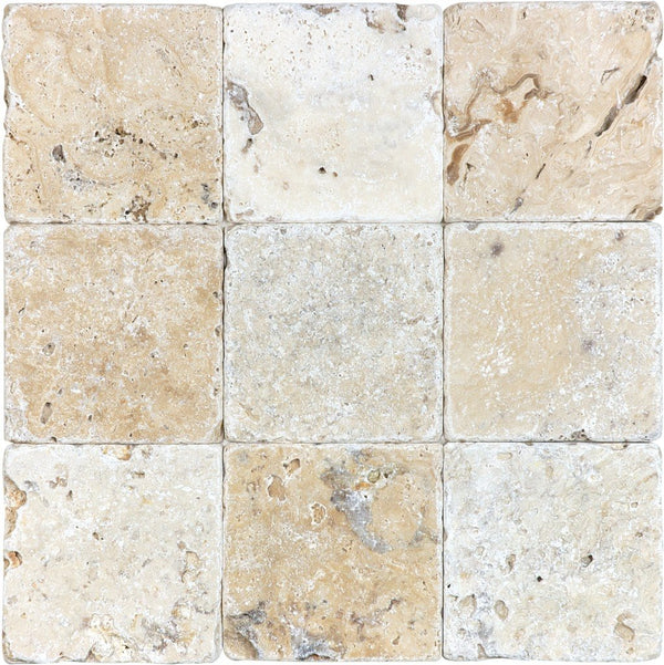 Anatolia 4 x 4 in (10 x 10 cm) Picasso Tumbled Travertine