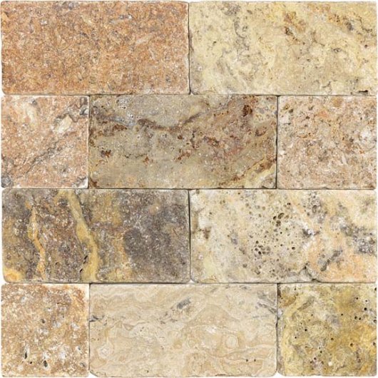 Anatolia 3 x 6 in (7.5 x 15 cm) Scabos Tumbled Travertine