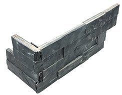 Anatolia 6 x 18 in (15 x 45 cm) Carbon Ledger Stone Assembled Corner
