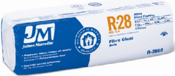 Johns Manville Thermal-Resistant Insulation - R28 - 5.32-sq. ft. - Unfaced - Fibreglass - Formaldehyde-Free
