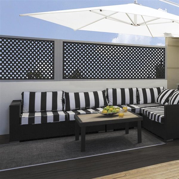 Freedom 4-in x 8-ft Black Vinyl Diamond Privacy Lattice