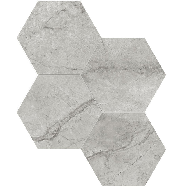 Anatolia 6 in (15 cm) Hexagon La Marca Polished Glazed Porcelain Mosaic, PARADISO