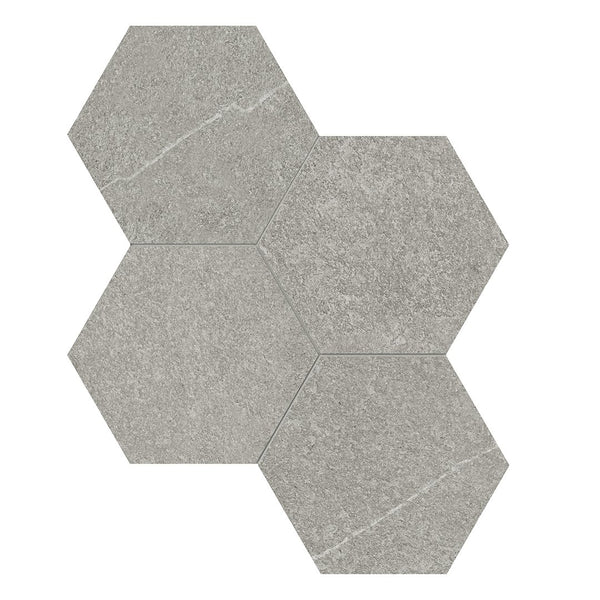 Anatolia 6 in (15 cm) Hexagon Mjork Matte Color Body Porcelain Mosaic, CLAY