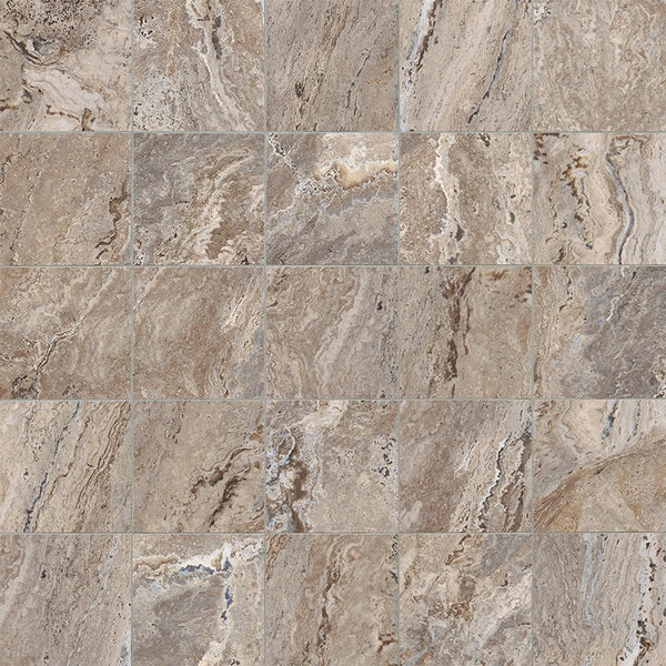 3 x 12 in (7.1 x 30 cm) Antico Matte Glazed Porcelain Bullnose, WALNUT