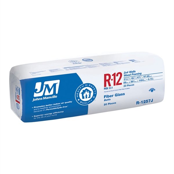 Johns Manville R-12 Fiberglass Batt Insulation (15-in x 47-in)