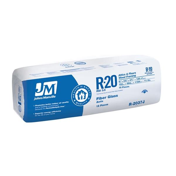Johns Manville R-20 Fiberglass Batt Insulation (23-in x 47-in)