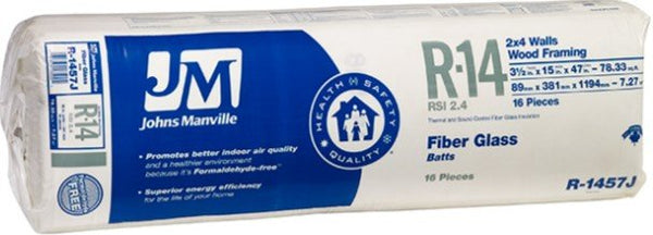 Johns Manville R-14 Fiberglass Batt Insulation (15-in x 47-in)