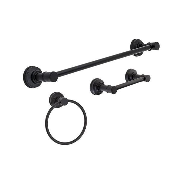 Pfister 3-Piece Breckenridge Matte Black Decorative Bathroom Hardware Set