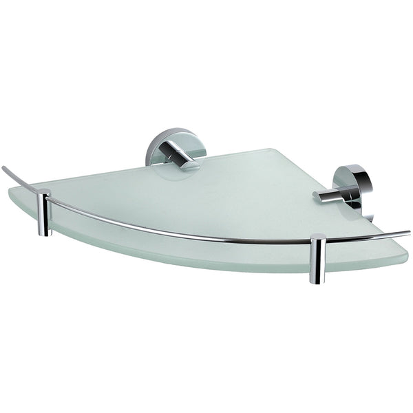 KubeBath Single Corner Glass Shelf - Chrome