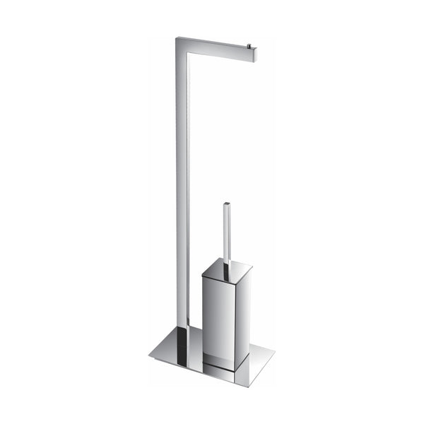 KubeBath Aqua Piazza Free Standing Toilet Paper Holder With Toilet Brush