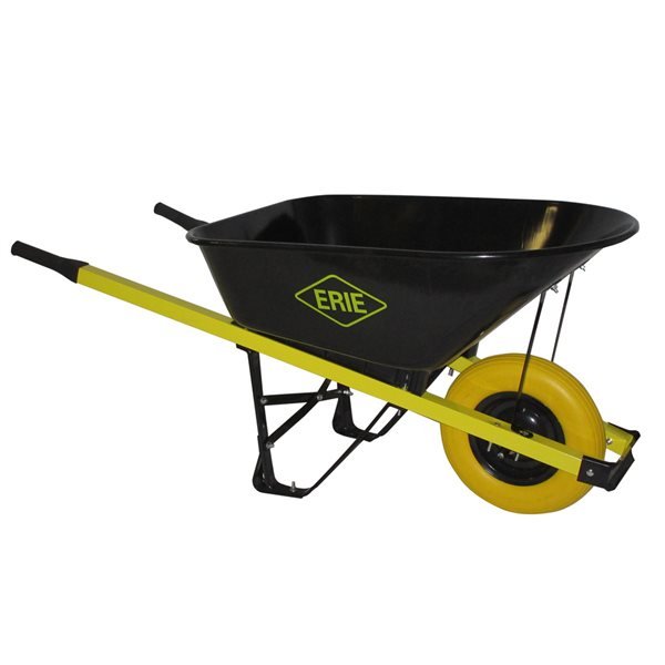 ERIE 6-cu ft Steel Wheelbarrow with Flat-Free Tire