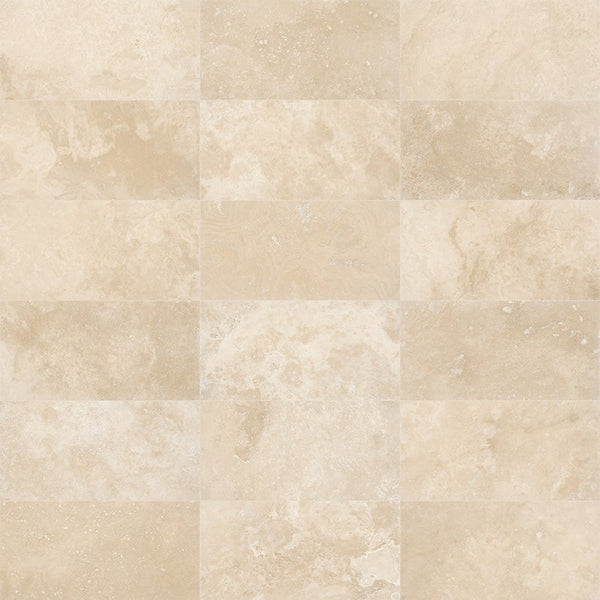 Anatolia Roman Pattern Ivory Tumbled Travertine Mosaic