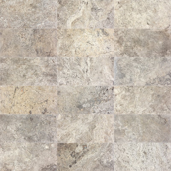 Anatolia 6 x 24 in (15.2 x 61 cm) Silver Ash Filled & Polished Travertine