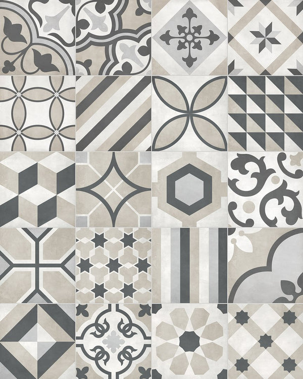 Anatolia 8 x 8 in (20 x 20 cm) Deco Blend Form Matte Pressed Glazed Porcelain, SAND
