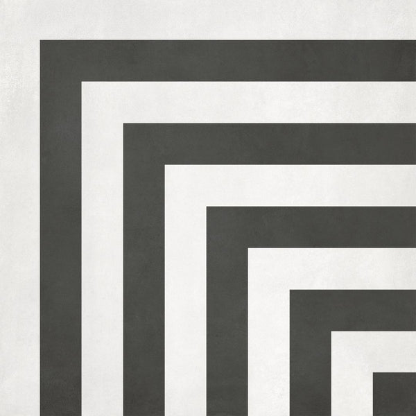Anatolia 8 x 8 in (20 x 20 cm) Geo Form Matte Pressed Glazed Porcelain, MONOCHROME