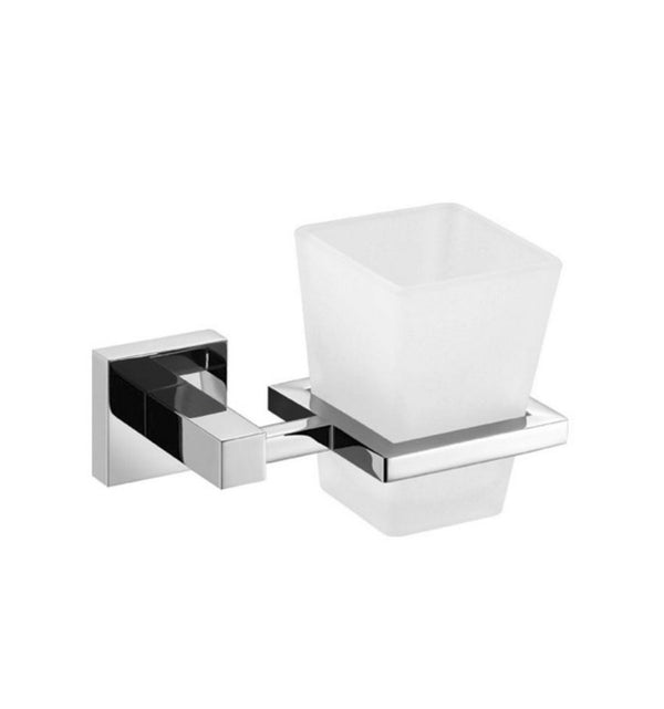 KubeBath Aqua Piazza Frosted Glass Tumbler Holder 