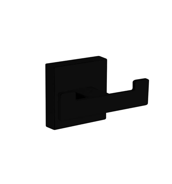 KubeBath Aqua Plato Matte Black Double Robe Hook