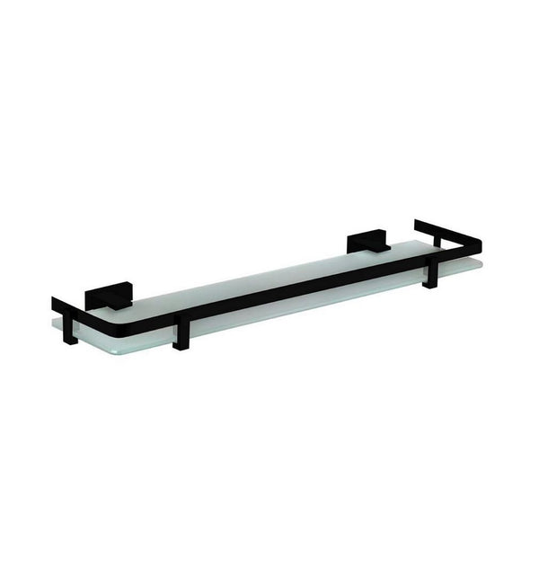 KubeBath Aqua Plato Matte Black Glass Shelve