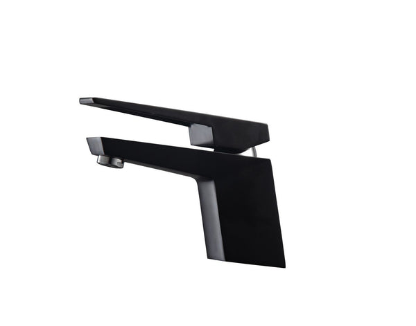 KubeBath Aqua Siza Single Lever Modern Bathroom Vanity Faucet - Matt Black