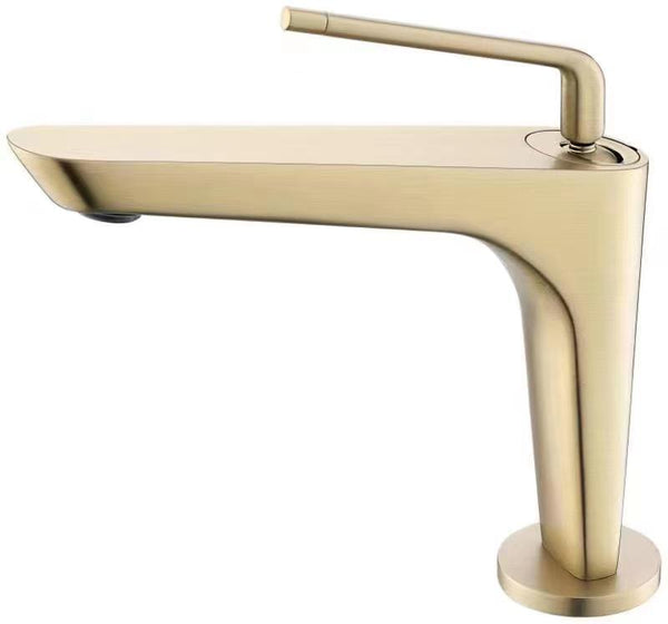 KubeBath Aqua Saggio Single Lever Bathroom Vanity Faucet – Brushed Gold