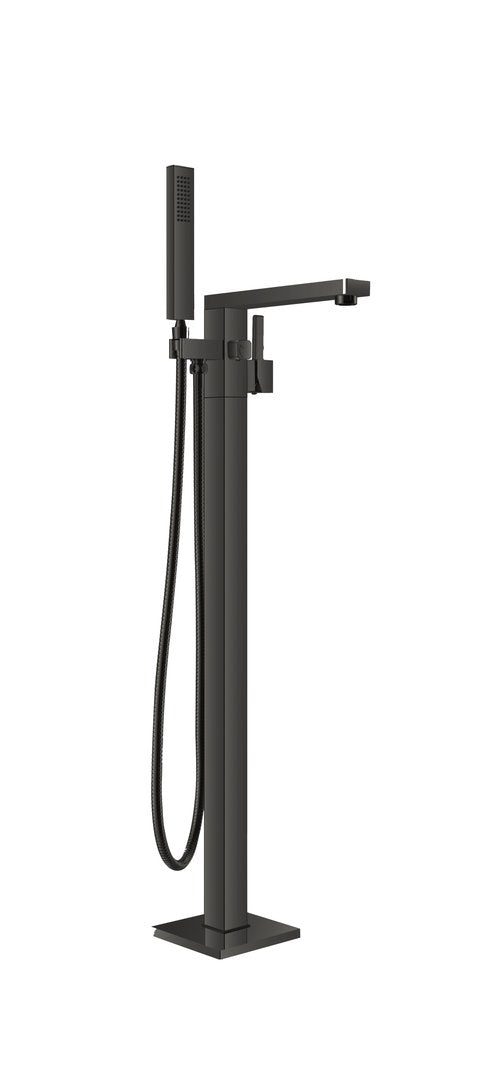 KubeBath Aqua Squadra Floor Mounted Soker Tub Faucet - Matte Black