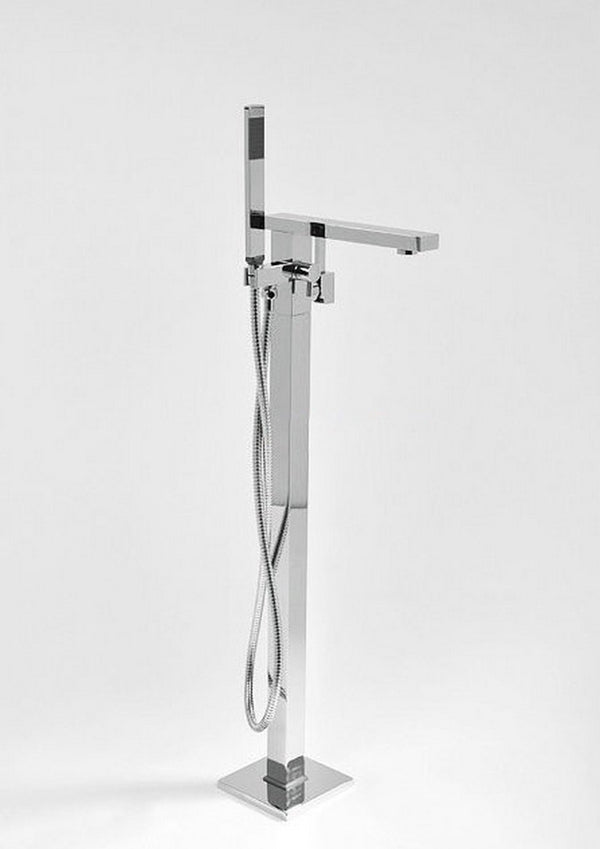KubeBath Aqua Squadra Floor Mounted Soker Tub Faucet - Chrome