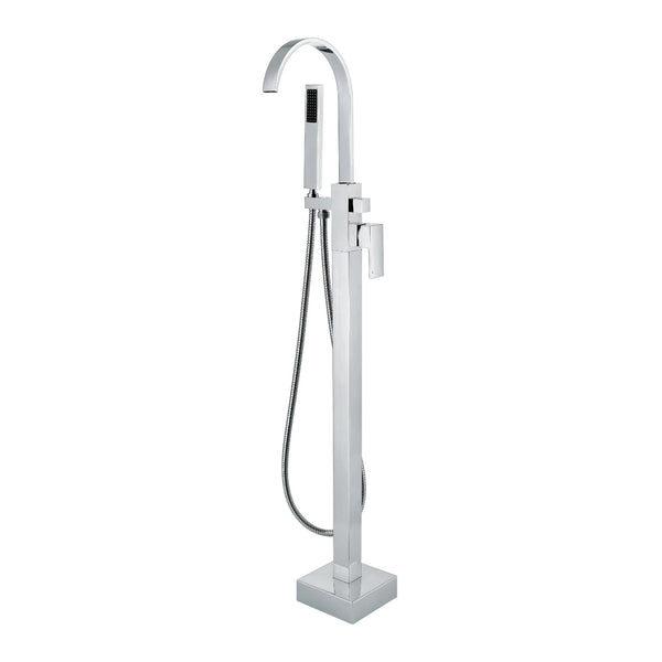 KubeBath Aqua Arcco Floor Mounted Soker Tub Faucet - Chrome