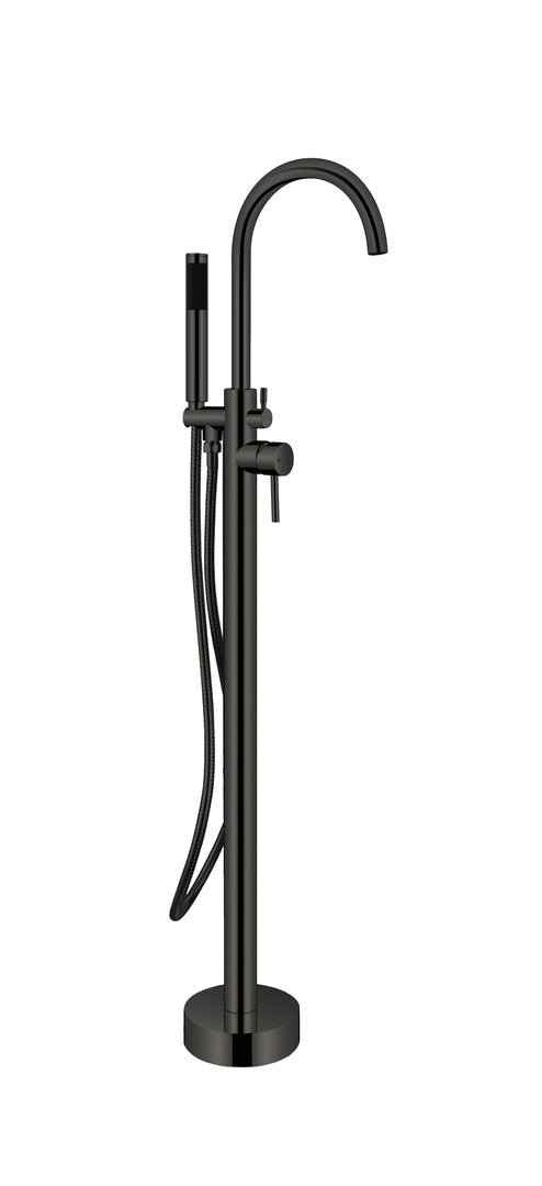 KubeBath Aqua Ronda Floor Mounted Soker Tub Faucet - Matte Black
