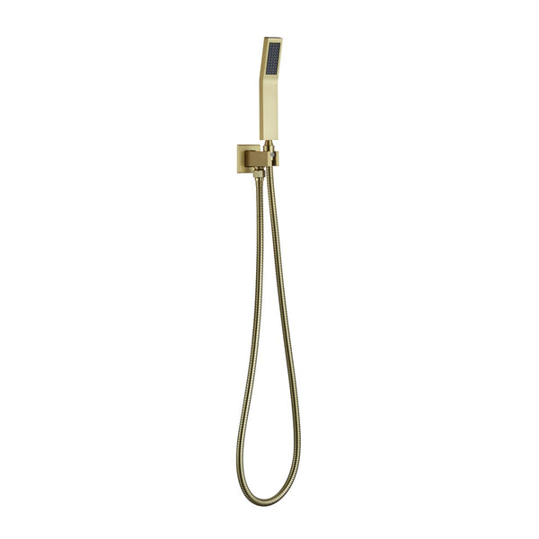 KubeBath Aqua Piazza Handheld Kit With Handheld, 5' Long Hose and Wall Adapter -  Brushed Gold