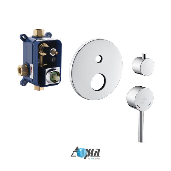 KubeBath Aqua Rondo 2-Way Rough-In Shower Valve With Cover Plate, Handle and Diverter