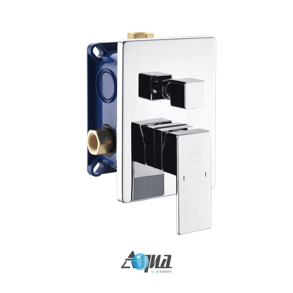 KubeBath Aqua Piazza 3-Way Rough-In Valve With Cover Plate, Handle and Diverter