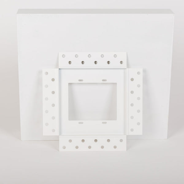 Fittes Drywall Receptacle Mount for 2 Gang Satin White