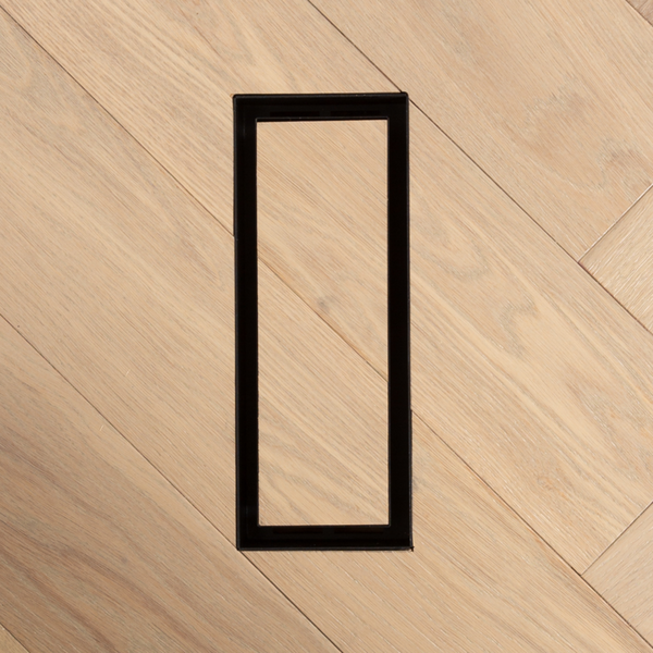 Fittes Lite Floor Vent Flush - Black - 3” x 10