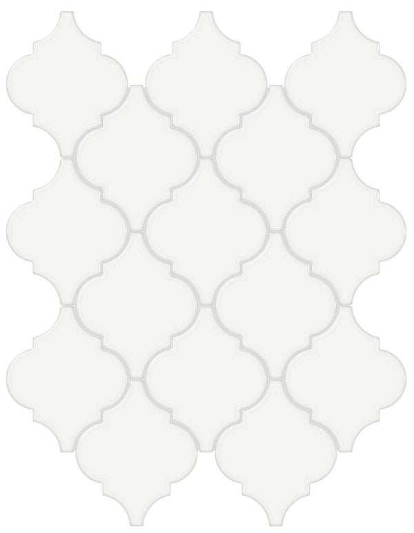 Anatolia Arabesque Soho Glossy Glazed Porcelain Mosaic, CANVAS WHITE