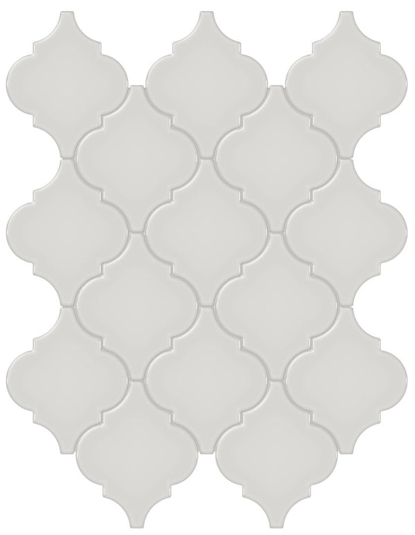 Anatolia Arabesque Soho Glossy Glazed Porcelain Mosaic, HALO GREY