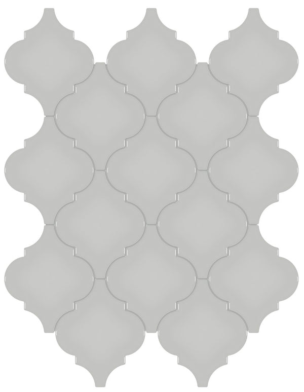 Anatolia Arabesque Soho Glossy Glazed Porcelain Mosaic, LOFT GREY