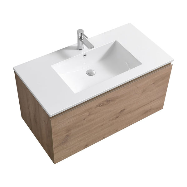 KubeBath 40″Balli Modern Bathroom Vanity in White Oak Finish