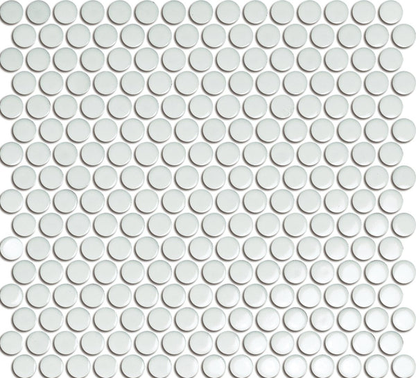 Centura Penny Round Glazed Porcelain Mosaic 3/4X3/4 inch in 12X12 inch sheet Glossy | Colour: Rainy Sky ( 20 Sheet/Box)