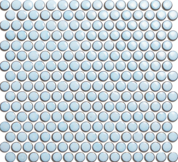 Centura Penny Round Glazed Porcelain Mosaic 3/4X3/4 inch in 12X12 inch sheet Glossy | Colour: Blue ( 20 Sheet/Box)