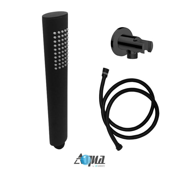 KubeBath Aqua Rondo Handheld Kit With Handheld, 5' Long Hose and Wall Adapter   - Black Finish