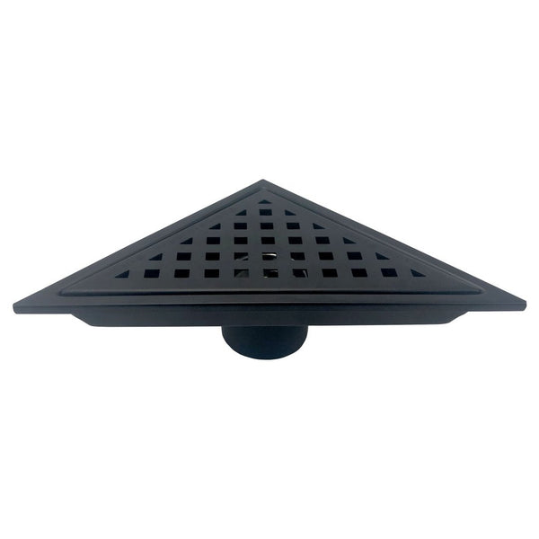 KubeBath 6.5″ Triangle Stainless Steel Pixel Grate – Matte Black