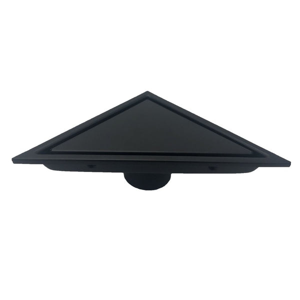KubeBath 6.5″ Triangle Stainless Steel Tile Grate – Matte Black