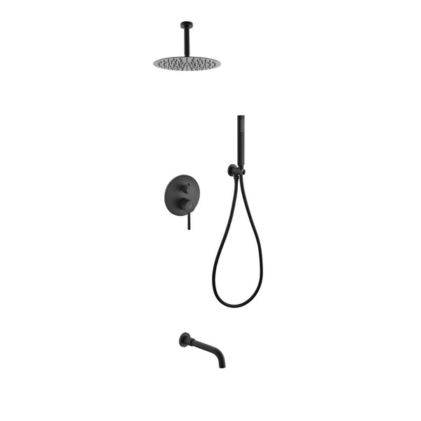 KubeBath Aqua Rondo Shower Set w/ Ceiling Mount 12