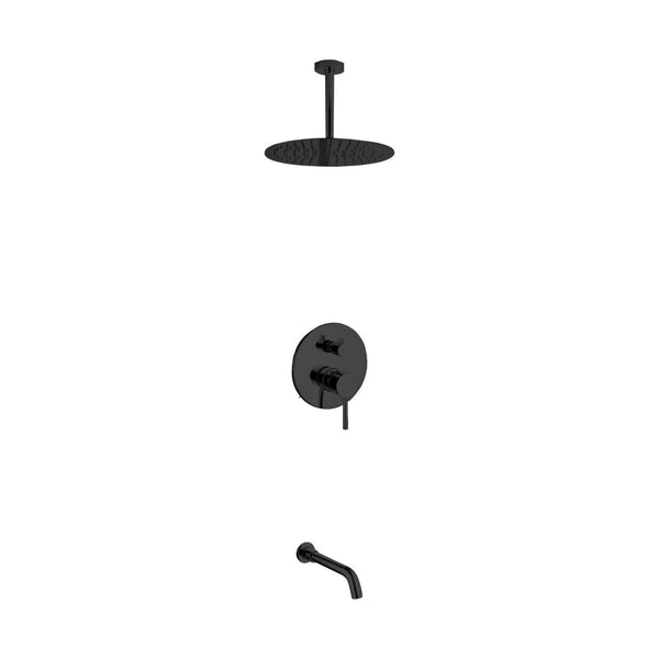 KubeBath Aqua Rondo Shower Set w/ Ceiling Mount 12